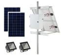 Earthtech Products Solar Sign & Landscape Light Kit - 2 Lights (800 Lumens each), 2 - 100W Solar Panels, 100 Ah Battery