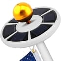 26 LED Solar Flagpole Top Light - 1750 Lumens