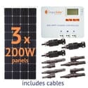 Grape Solar 600-Watt Off-Grid Solar Panel Kit - With MPPT Charge Controller