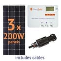Grape Solar 600-Watt Off-Grid Solar Panel Kit - With MPPT Charge Controller