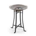 Perello Solar Birdbath - Distressed Grey Cement