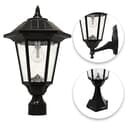 Gama Sonic Windsor Bulb Solar Light - With Pole, Post & Wall Mount Kit - Black