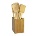 7-Piece Bamboo Cooking Utensil Set - with Holder