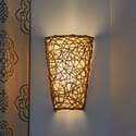 Battery Operated Wall Sconce - Wicker Style