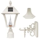 Baytown Solar Lamp Fixture With Pole, Post & Wall Mount Kit - White Finish