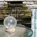 Crackled Glass Solar Chameleon Gazing Ball with Table Top Base