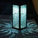 Frosted Glass Solar Table Light - Palm Leaf Design