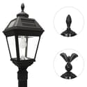 Imperial Solar Lamp Post with GS Solar Light Bulb with Eagle & Acorn Finials - 7 Foot