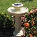 Kensington Gardens 2 Tier Solar On Demand Fountain with Antique White Finish
