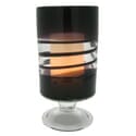 Purple Venezia Footed Hurricane with 3.5 x 5" Flameless Candle