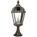 Solar Powered Outside Lamp Post - Deck Mount in Weathered Bronze
