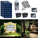 Earthtech Products Solar Sign & Landscape Light Kit - 2 Lights (2250 Lumens each), 3 - 100W Solar Panels, (2) 140 Ah Batteries