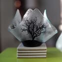 Votive Holder - BLACK TREE - Recycled Glass Candle Holder