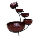 Solar Cascade 4 Tier Ceramic Fountain (Lava Red)