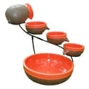 Solar Cascade 4 Tier Ceramic Fountain (Tangerine)