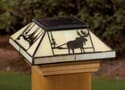 Northwoods Filigreed Glass Post Cap Light for 4x4 Posts (Inside Dimensions measure 3-5/8" x 3-5/8") - Cedar Skirt