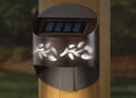 Solar Post Light - Side Mount - Leaf Design Solar Accent Light for 4x4 Posts