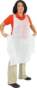 Disposable Bib Apron - Polyethylene - White - Large Disposable Bib Apron - Polyethylene - White - Large