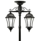 Victorian Solar Lamp Post With 2 Hanging 13 LED Light Heads