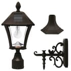 Gama Sonic Baytown Bulb Solar Light - With Pole, Post & Wall Mount Kit - Black