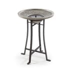 Perello Solar Birdbath - Distressed Grey Cement