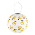 Soji Stella Tyvek Print and Punch - Lemon Poppy Globe 12" Solar Lantern