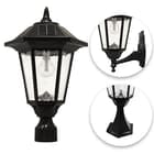 Gama Sonic Windsor Bulb Solar Light - With Pole, Post & Wall Mount Kit - Black
