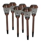 Copper Charleston Solar Pathway Lights 6-Pack