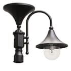 Everest Solar Lamp with GS Solar LED Light Bulb in Black - Fits Existing 3" Post