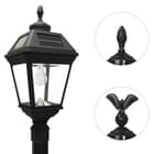 Imperial Solar Lamp Post with GS Solar Light Bulb with Eagle & Acorn Finials - 7 Foot