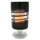 Purple Venezia Footed Hurricane with 3.5 x 5" Flameless Candle