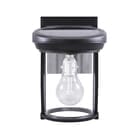 Solar Coach Lantern with GS Solar LED Light Bulb with Black Finish