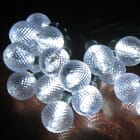 White Crystal Ball Solar String Light 30 Energy Saving White LEDs