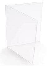 8 1/2" x 5 1/2" - Clear Vinyl Menu Covers (25 covers/pack) - 2 Panel / 4 View; Top Open 8 1/2" x 5 1/2" - Clear Vinyl Menu Covers (25 covers/pack) - 2 Panel / 4 View; Top Open