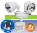 Solar Powered Dual Head LED Security Spotlight