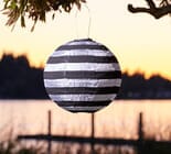 Black and White Stripe Solar Lantern