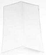 14" x 8 1/2" - Clear Vinyl Menu Covers (25 covers/pack) - 2 Panel / 4 View; Center Open 14" x 8 1/2" - Clear Vinyl Menu Covers (25 covers/pack) - 2 Panel / 4 View; Center Open