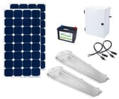Earthtech Products Shipping Container Lighting Kit 2 - 2 Lights (6200 Lumens), 2 100W Solar Panel, 84 Ah Battery