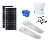 Earthtech Products Shipping Container Lighting Kit 2 - 2 Lights (6200 Lumens), 2 100W Solar Panel, 84 Ah Battery