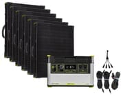 Goal Zero Yeti 1500X Portable Solar Generator Maximum Intake Kit with (6) Boulder 100 Briefcase Panels