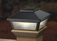 Black Solar Post Cap Light, Decorative Solar Light for 4x4 Posts (Inside Dimensions measure 3-5/8" x 3-5/8")