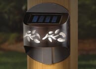Solar Post Light - Side Mount - Leaf Design Solar Accent Light for 4x4 Posts