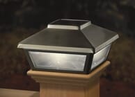 Stainless Steel-Plated Solar Post Cap Light, Decorative Solar Light for 4x4 Posts (Inside Dimensions measure 3-5/8" x 3-5/8")