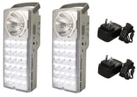 Rechargeable 24-LED Emergency Lantern And High-Beam Flashlight - Set of 2