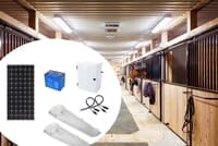 Earthtech Products Barn and Outbuilding Lighting Kit 2 - 2 Lights (6200 Lumens), 150W Solar Panel, 84 Ah Battery