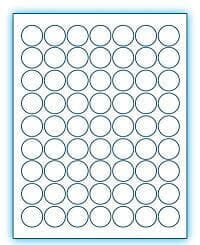 1" Circle Laser/Inkjet Labels; 63 up; (250 sheets/box) - Standard White Matte 1" Circle Laser/Inkjet Labels; 63 up; (250 sheets/box) - Standard White Matte