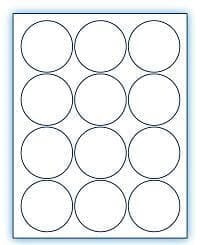 2.5" Circle Laser/Inkjet Labels; 12 up; (250 sheets/box) - Standard White Matte 2.5" Circle Laser/Inkjet Labels; 12 up; (250 sheets/box) - Standard White Matte