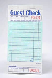 Single-Copy Cardboard Guest Checks (2,500 checks/case) - G3632 Single-Copy Cardboard Guest Checks (2,500 checks/case) - G3632