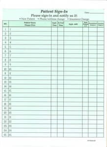 HIPAA Compliant Sign-In Sheet with Removable Labels (125 sheets/case) - Light Green HIPAA Compliant Sign-In Sheet with Removable Labels (125 sheets/case) - Light Green