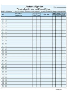HIPAA Compliant Sign-In Sheet with Out-of-Country Checkbox and Removeable Labels (125 sheets/case) - Light Blue HIPAA Compliant Sign-In Sheet with Out-of-Country Checkbox and Removeable Labels (125 sheets/case) - Light Blue